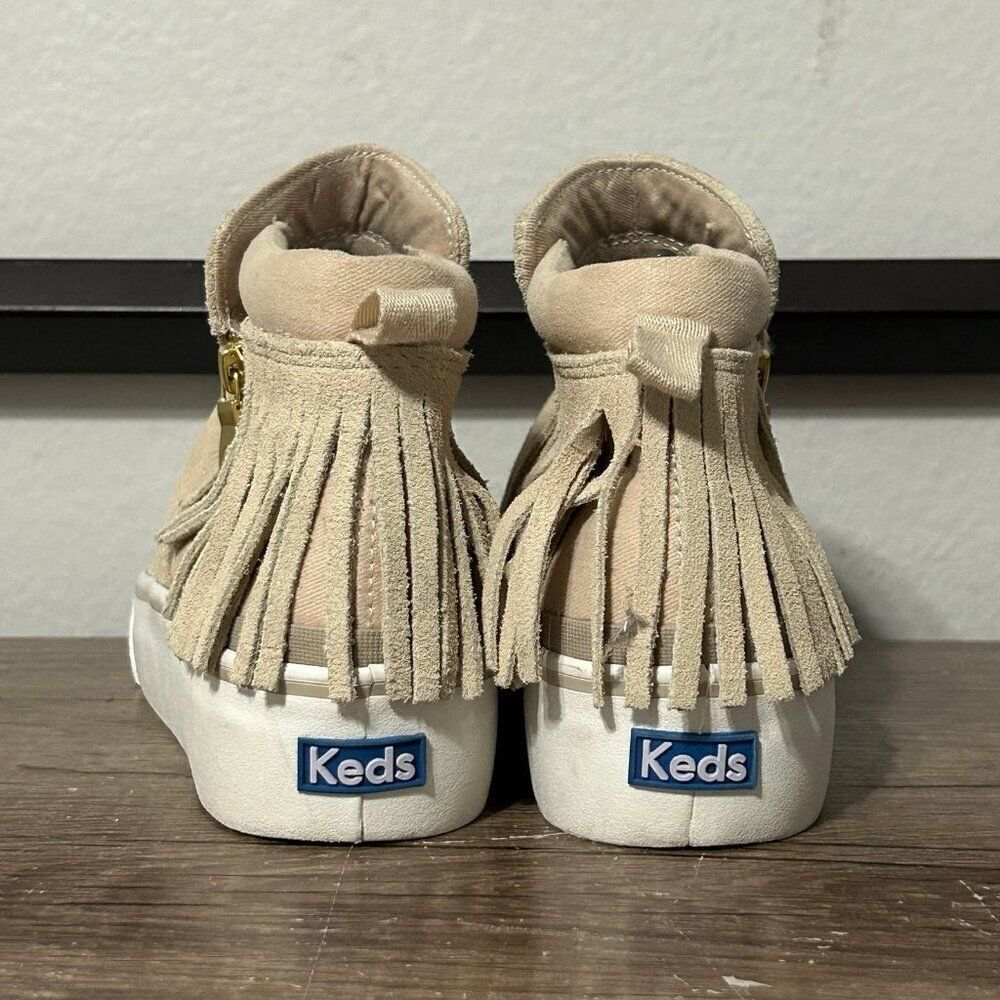 Keds Cooper Zip Fringe Suede Women’s Rain Boots Shoes Size 9.5 Beige - Picture 4 of 8